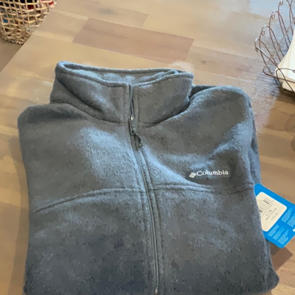 Columbia Gray Fleece Jacket Full-Zip High Neck